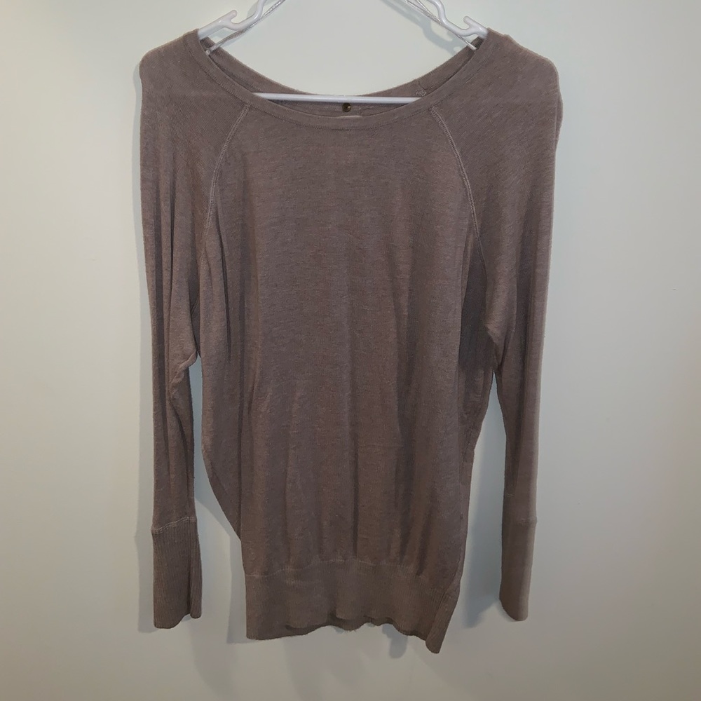 Marled Knit Sweater with Button Sleeves
